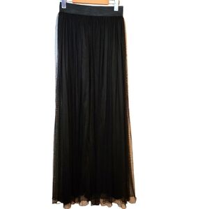 Vintage Golden Apple black tulle maxi skirt